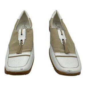 Walter Genuin Golf Shoes Women Size 7.5 Beige White Leather Tassel Slip On